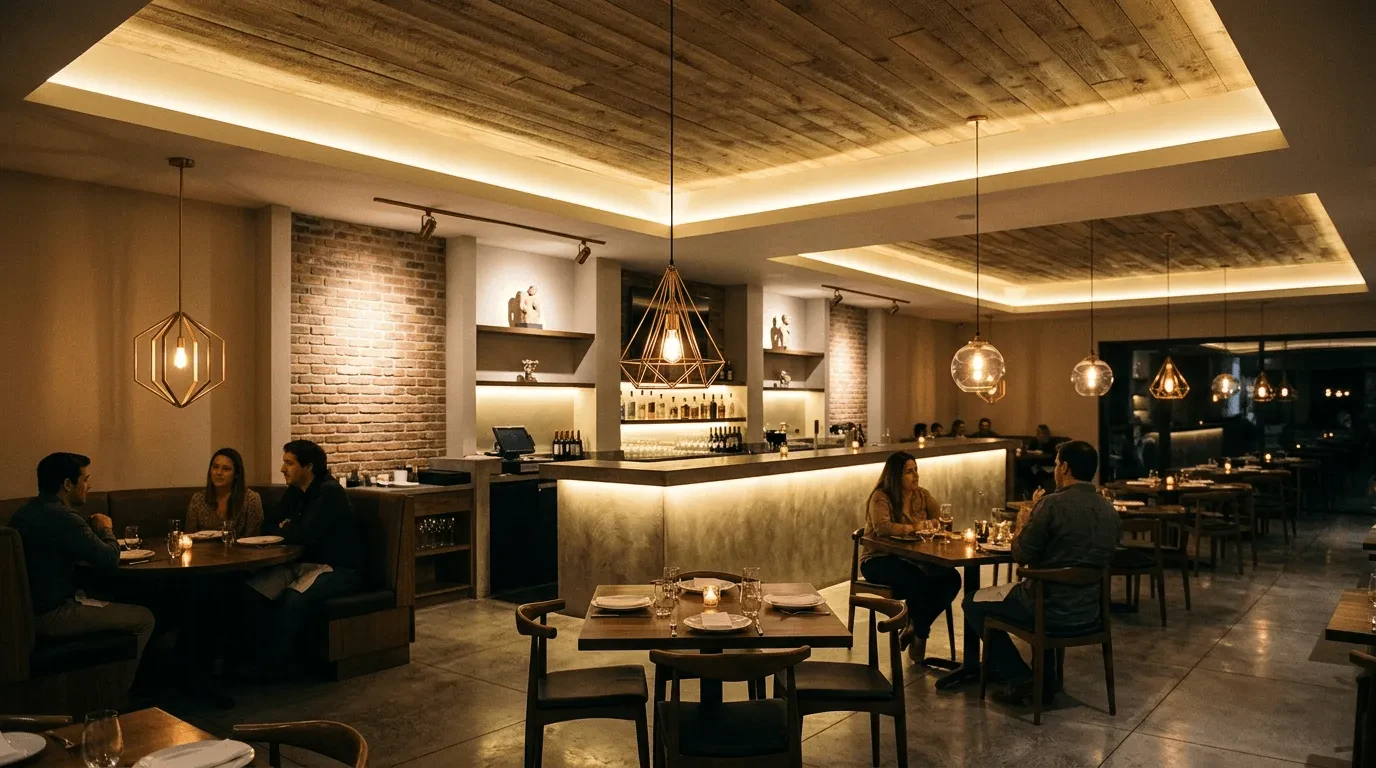 Архитектурное и интерьерное освещение ресторана: правила светодизайна
