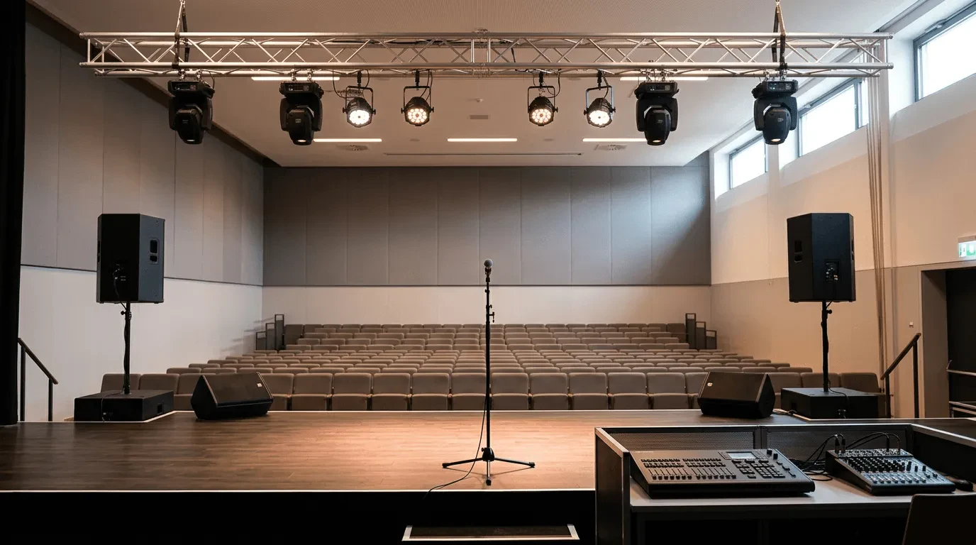 Звук и свет для школьного актового зала: оптимальные комплекты