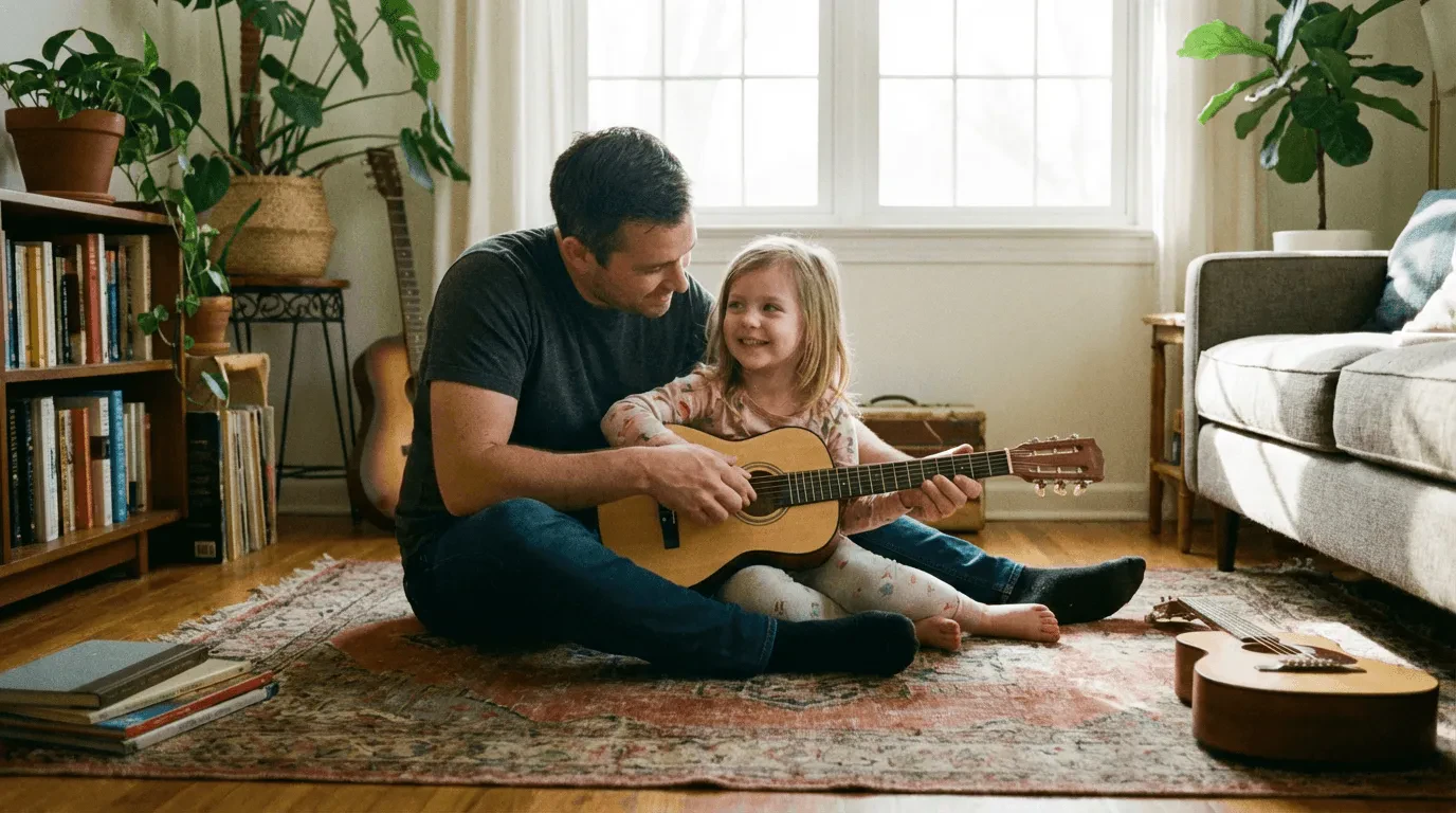 Как научить ребёнка играть на гитаре