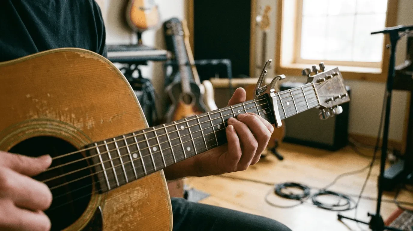 Как пользоваться каподастром для гитары