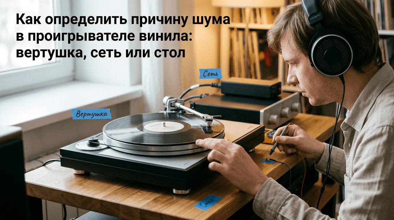 Как определить причину шума в проигрывателе винила: вертушка, сеть или стол