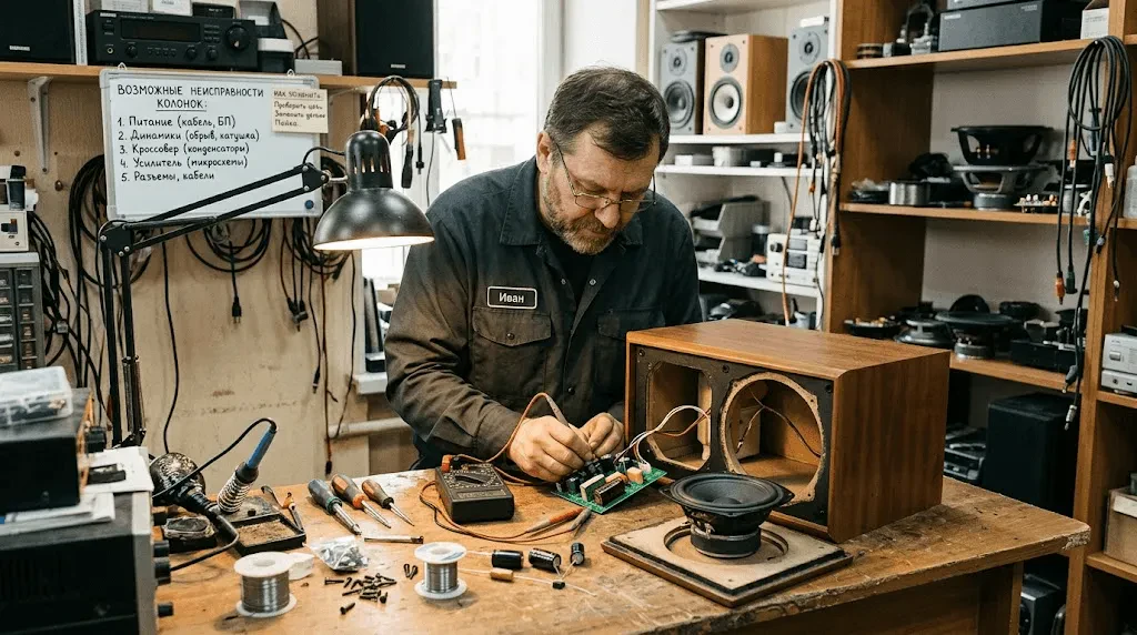 Почему не работают колонки: частые поломки и как их починить