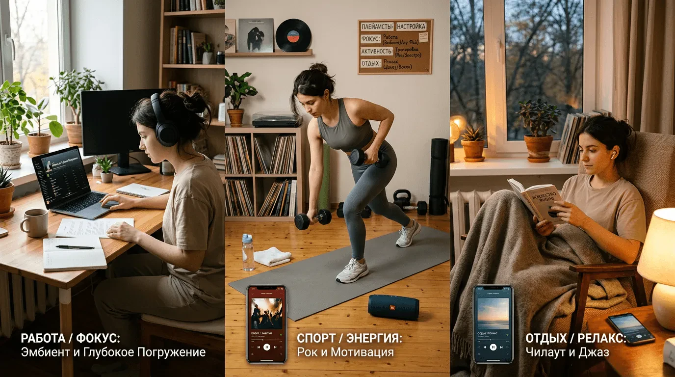 Как создать идеальный плейлист: музыка для работы, спорта и отдыха