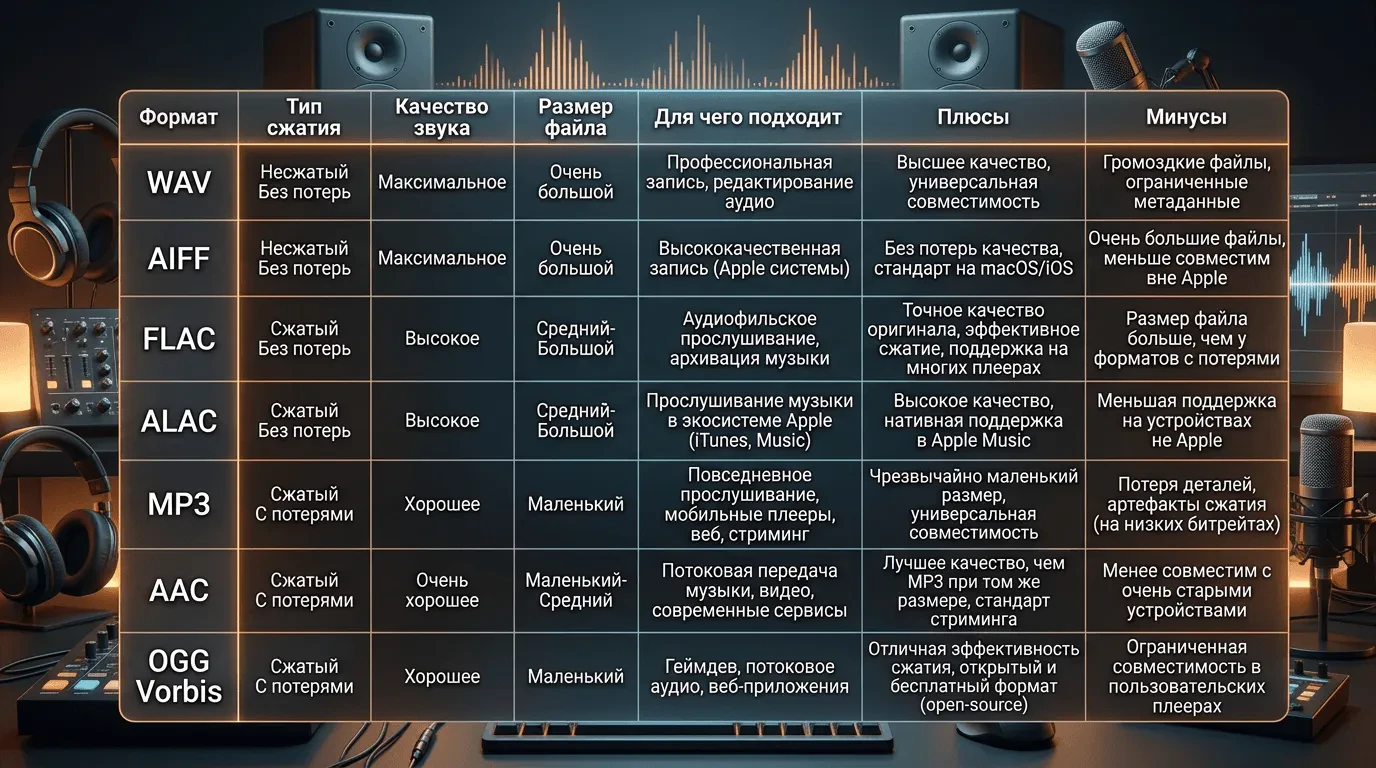 Форматы аудиофайлов: какой выбрать