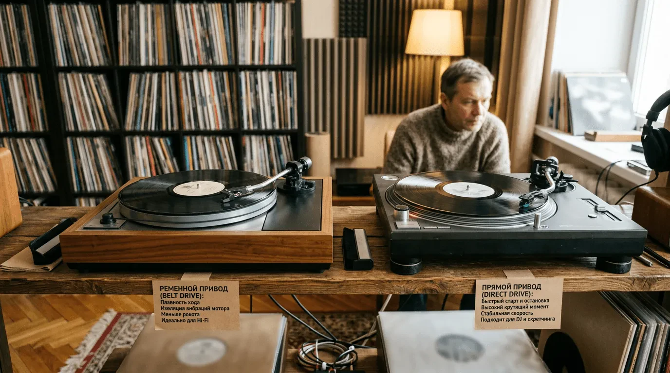 Какой привод винилового проигрывателя лучше: ременной или прямой