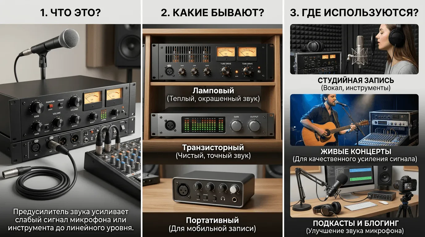 Предусилитель звука: что это, какие бывают и где используются