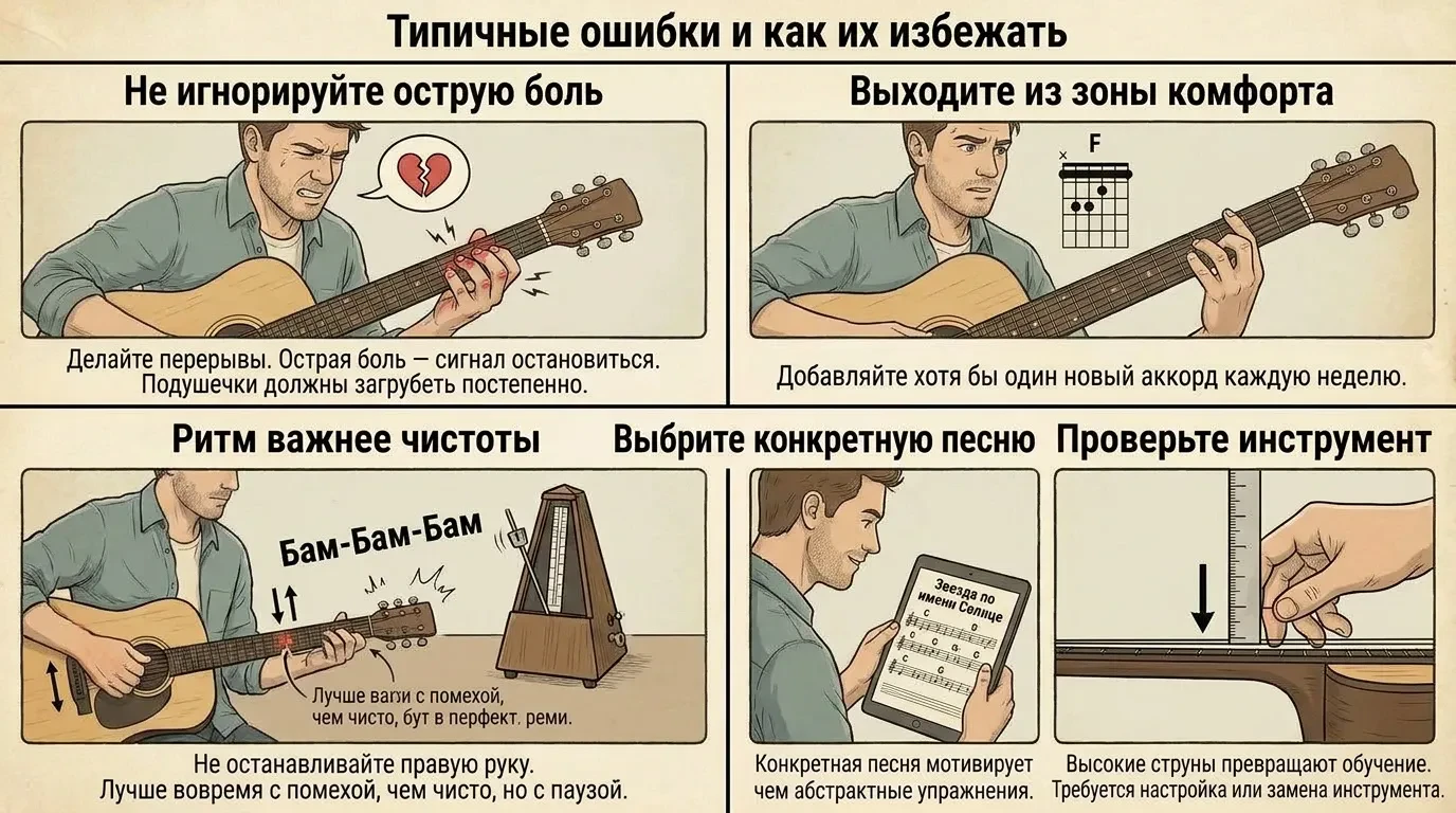 Типичные ошибки при игре на гитаре и как их избежать