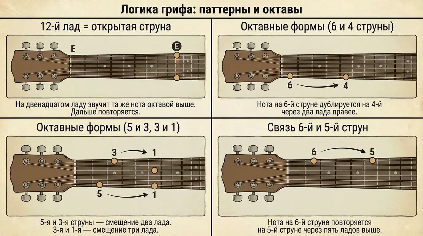 Логика грифа: паттерны и октавы