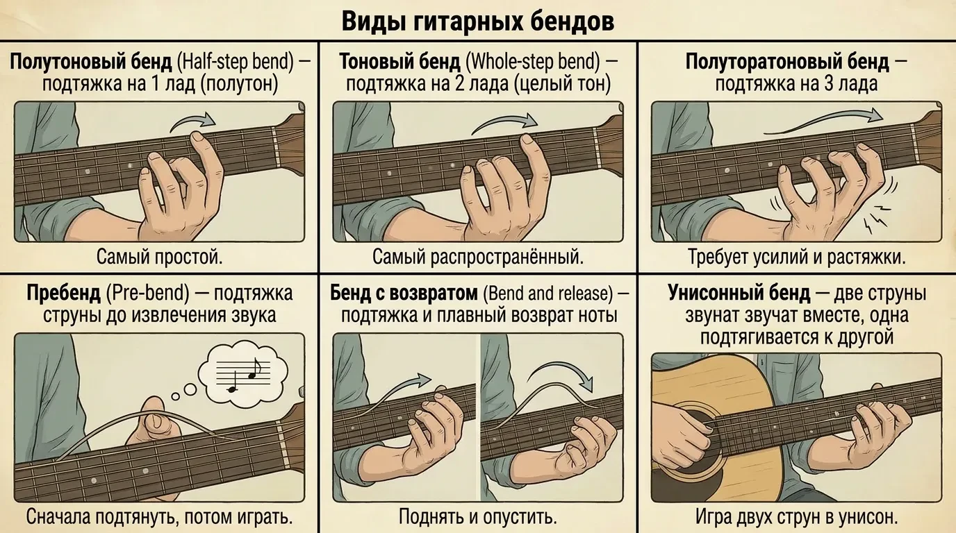 Виды гитарных бендов