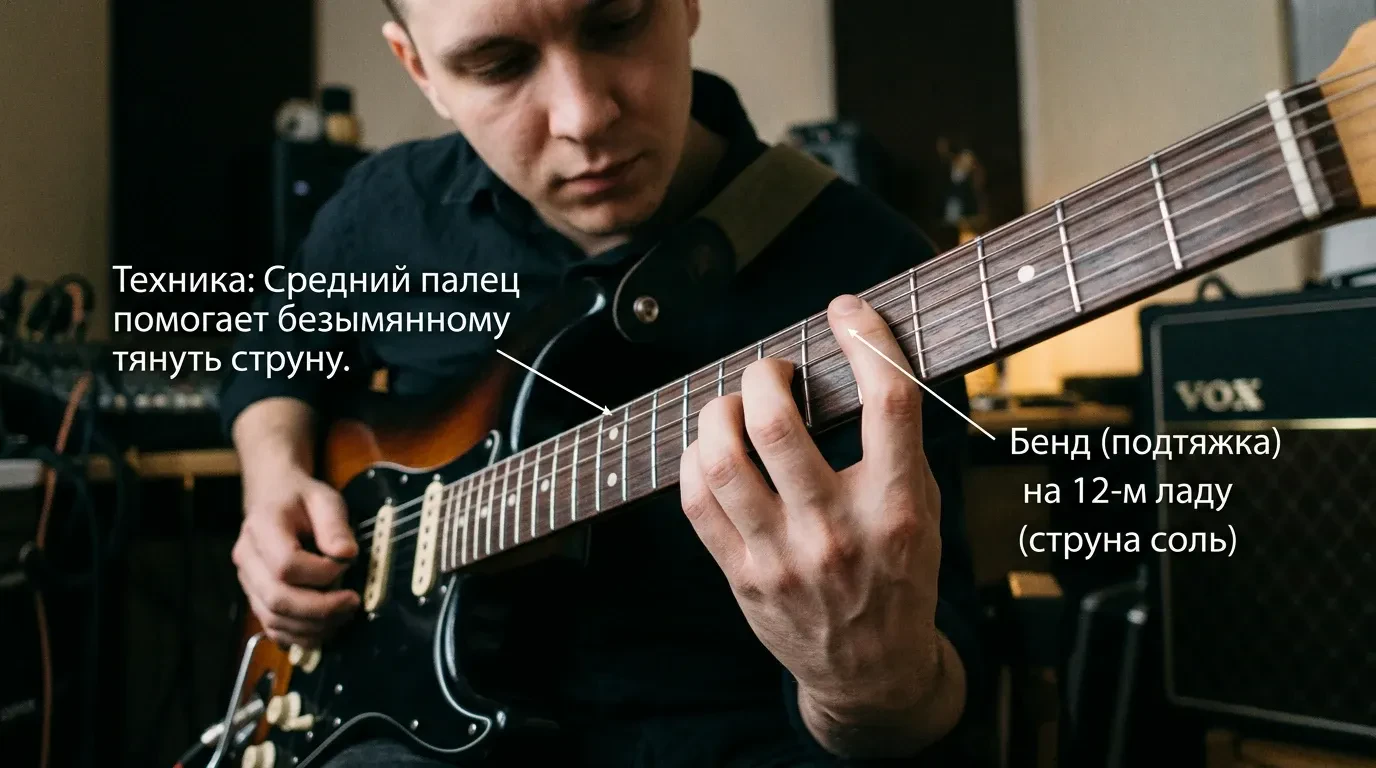 Как делать бенд на гитаре
