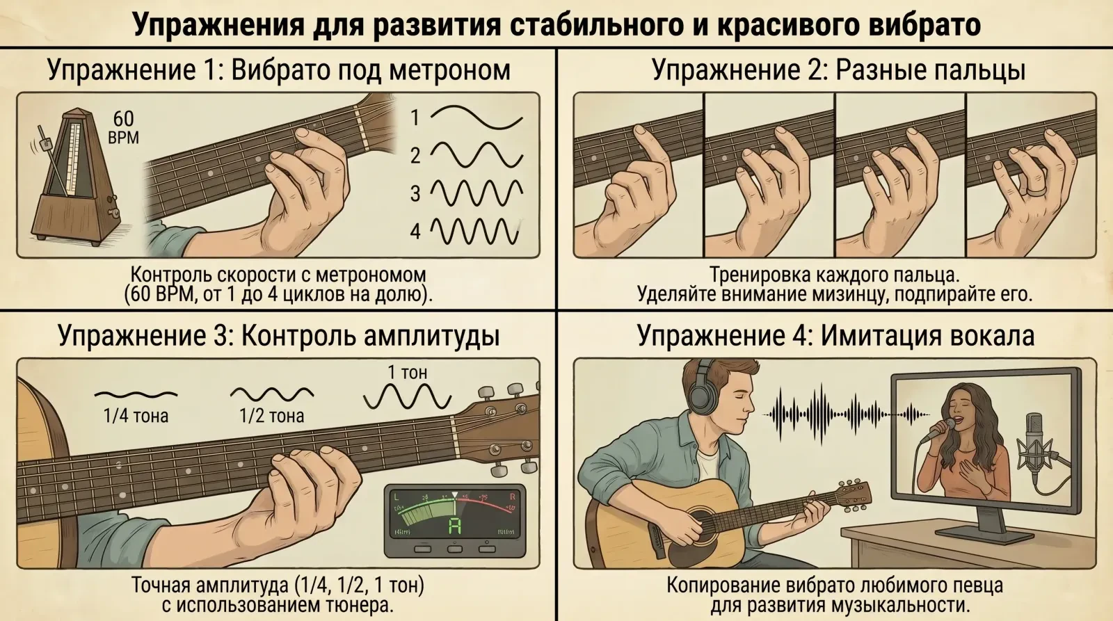 Упражнения для развития вибрато