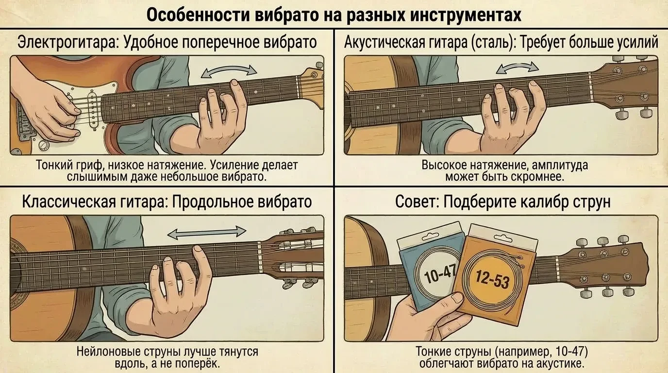 Особенности вибрато на разных инструментах