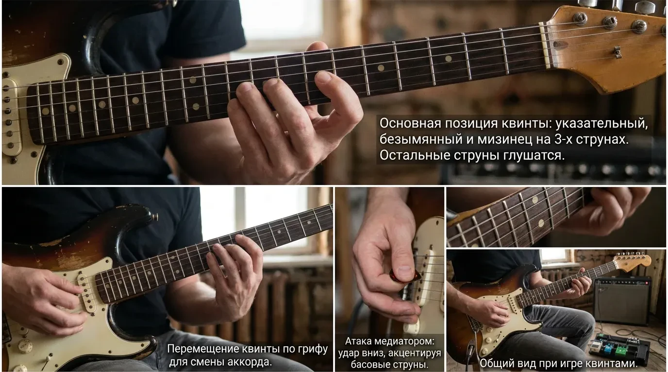Как играть квинтами на электрогитаре
