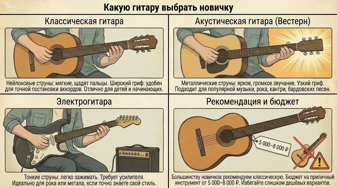 Какую гитару выбрать новичку Какую гитару выбрать новичку