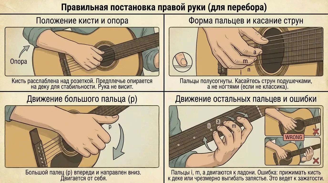 Правильная постановка правой руки Правильная постановка правой руки