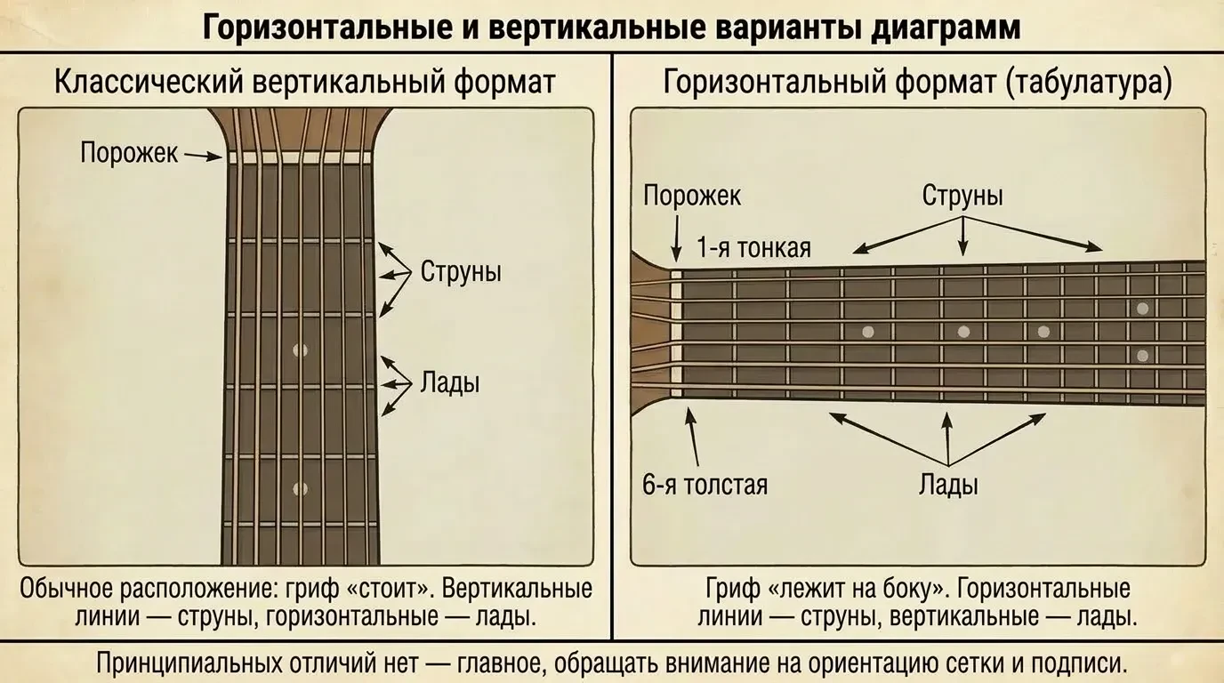 Горизонтальные и вертикальные варианты диаграмм