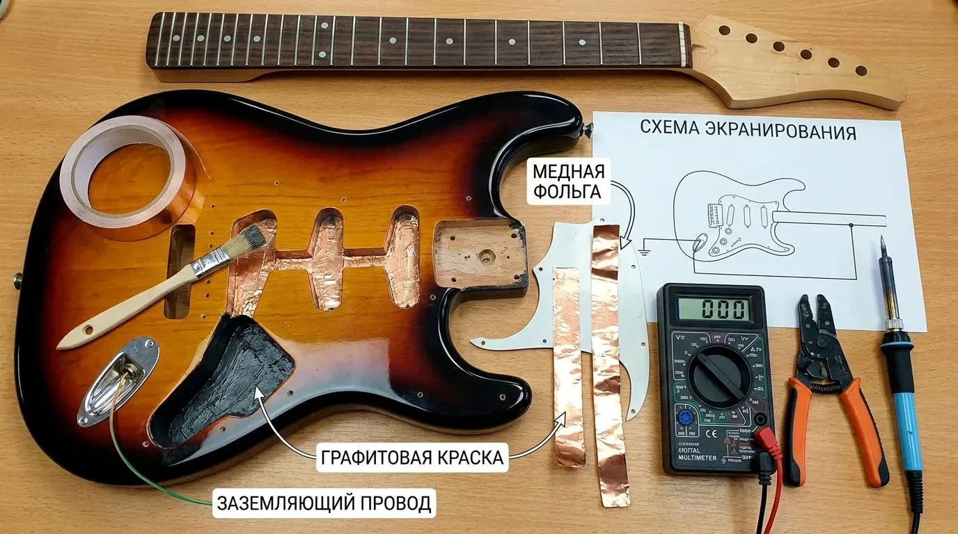 Как экранировать электрогитару