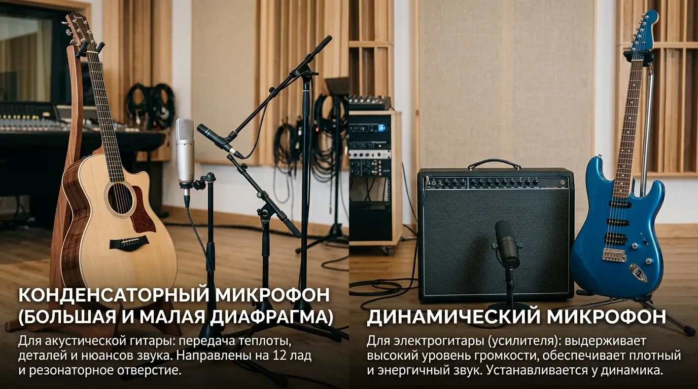 Какой микрофон нужен для записи гитары Какой микрофон нужен для записи гитары