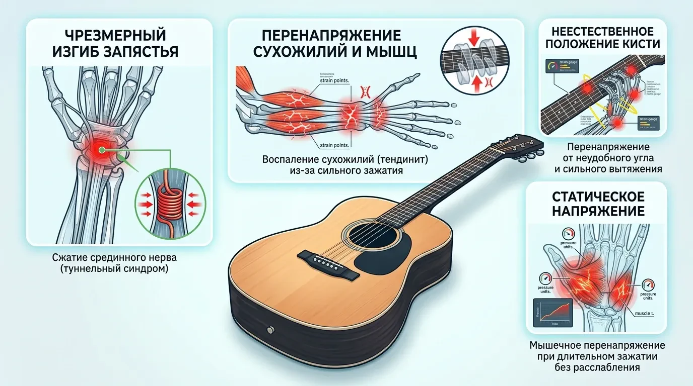 Почему болит кисть при игре на гитаре Почему болит кисть при игре на гитаре