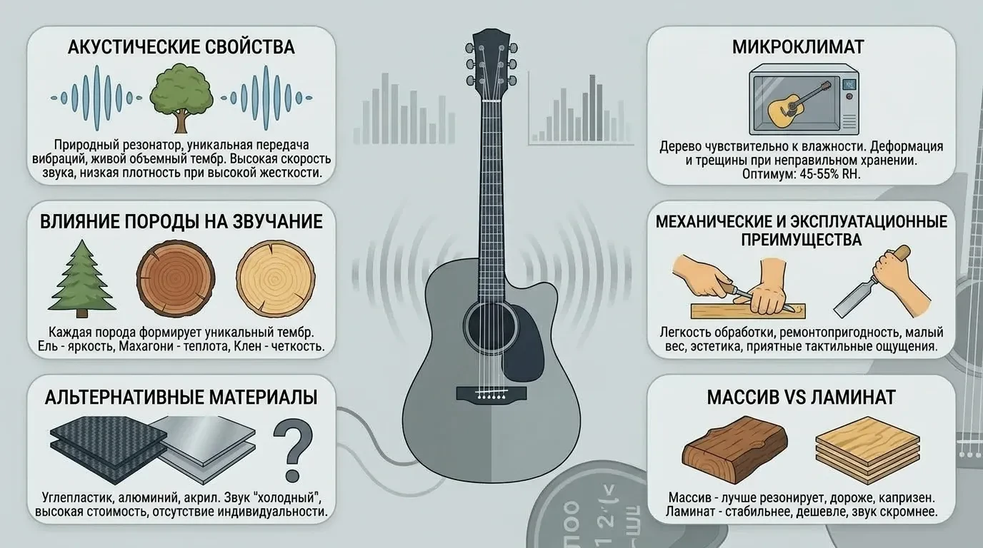 Почему гитары делают из дерева Почему гитары делают из дерева