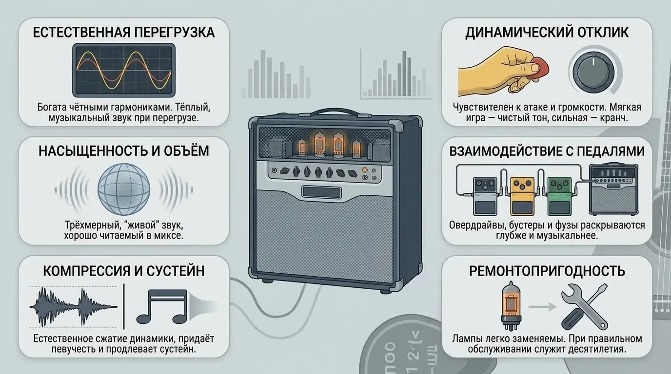Почему ламповые комбоусилители для гитары лучше