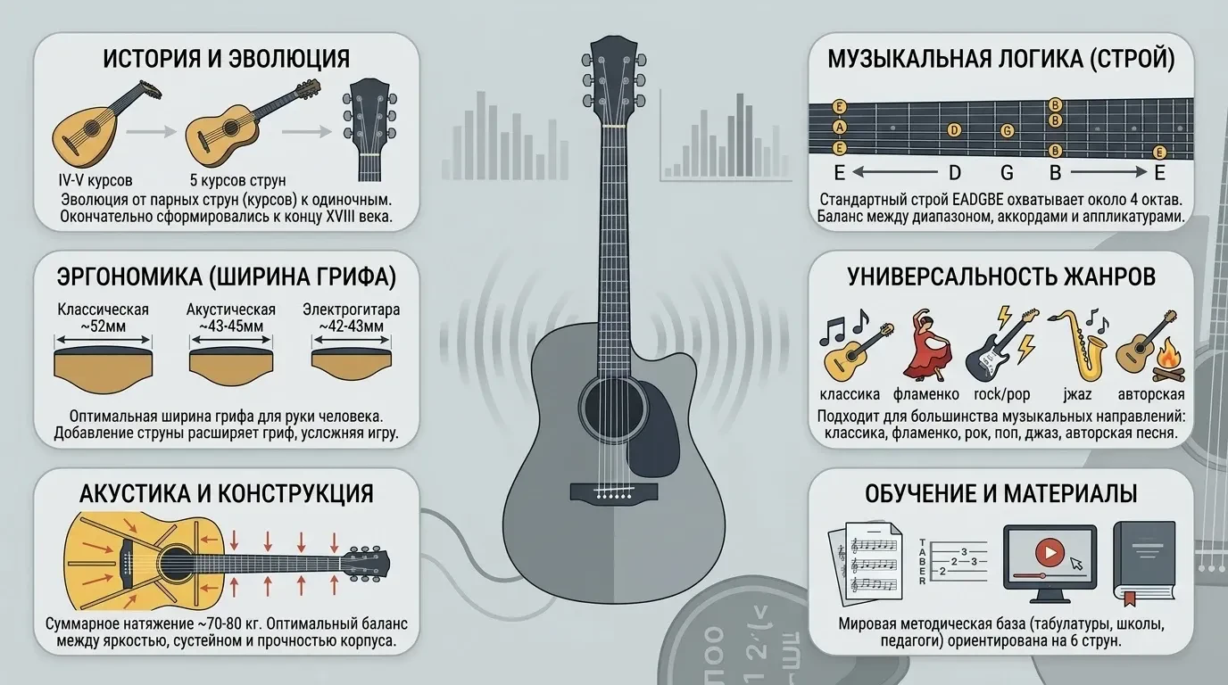 Почему на гитаре 6 струн Почему на гитаре 6 струн