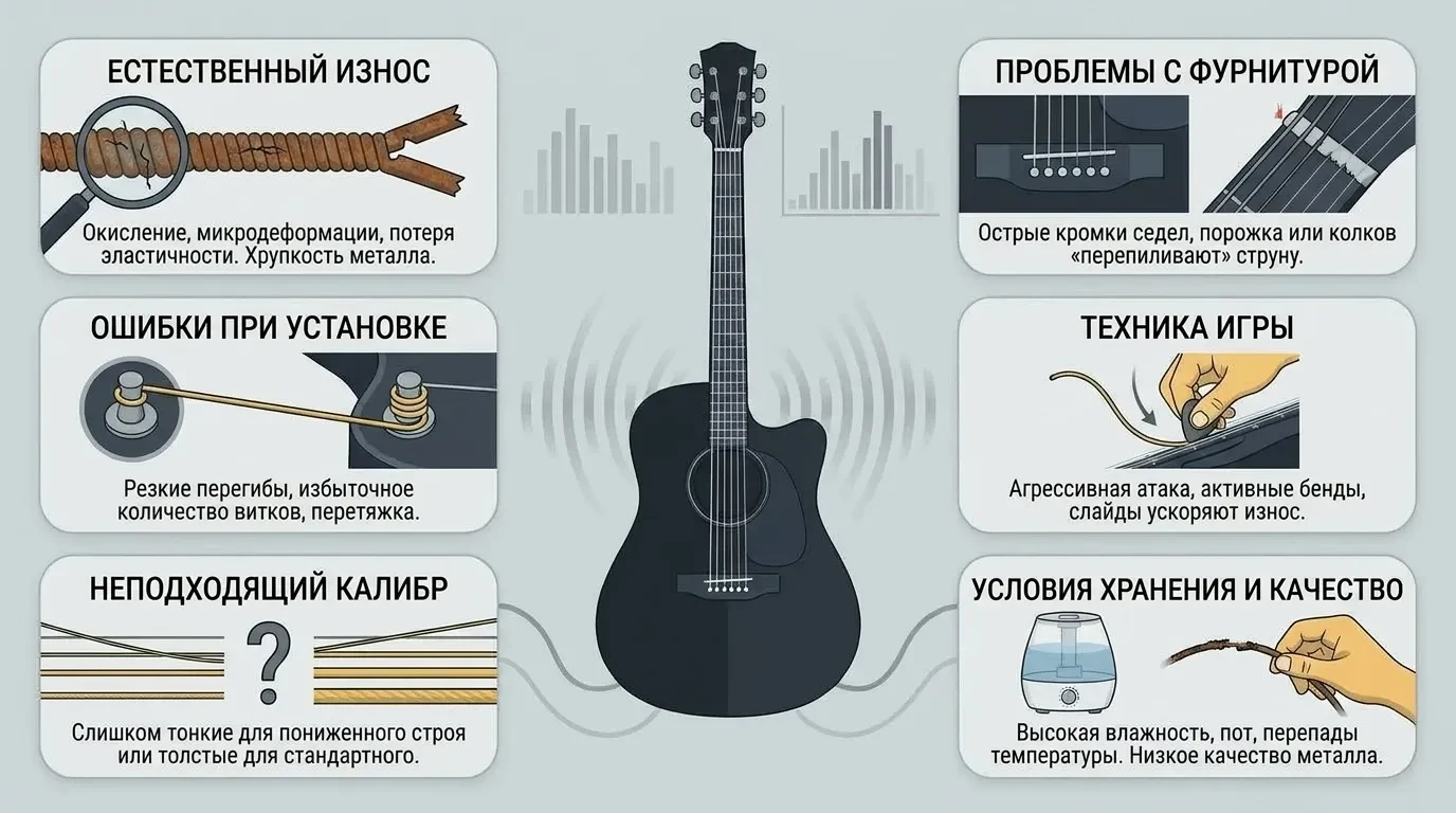 Почему рвутся струны на гитаре Почему рвутся струны на гитаре
