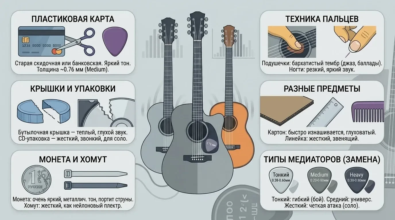 Чем заменить медиатор для игры на гитаре Чем заменить медиатор для игры на гитаре