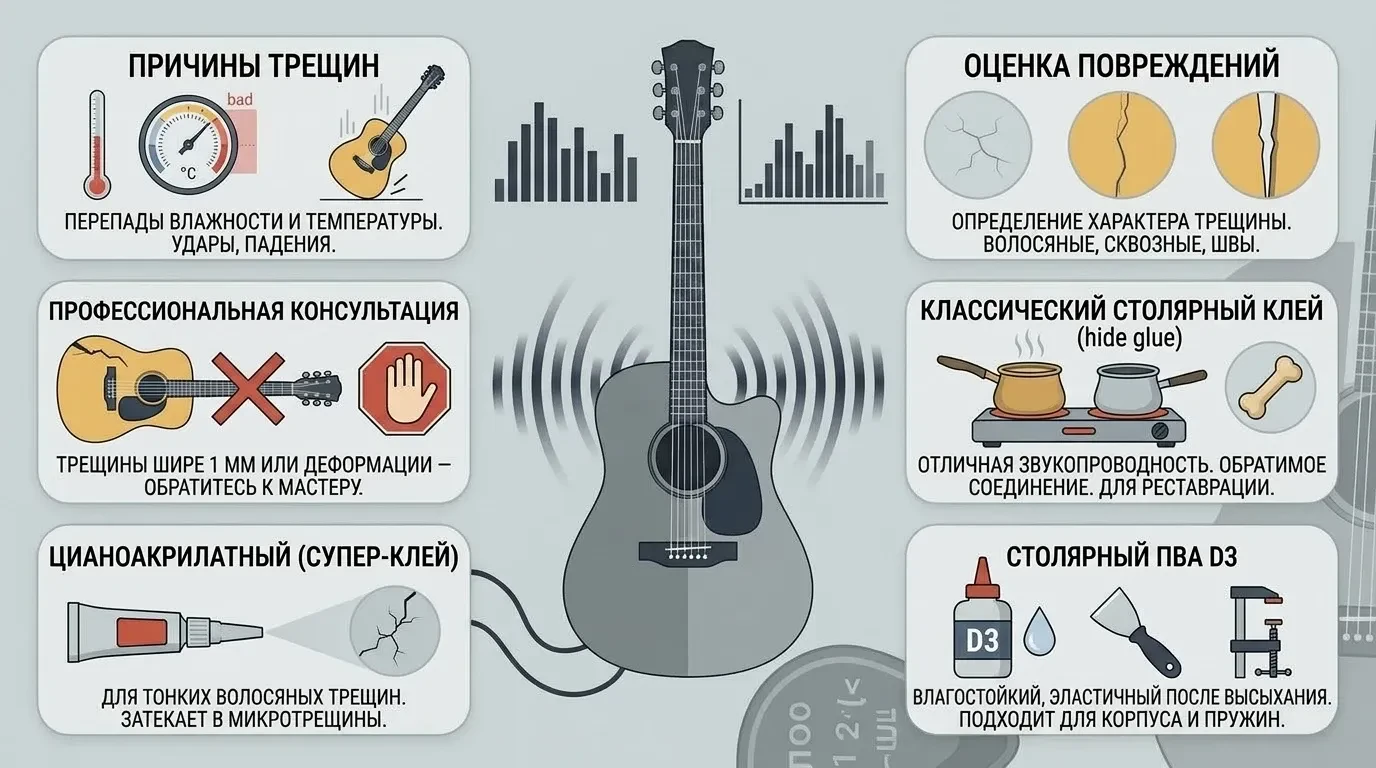 Чем клеить трещину на гитаре Чем клеить трещину на гитаре