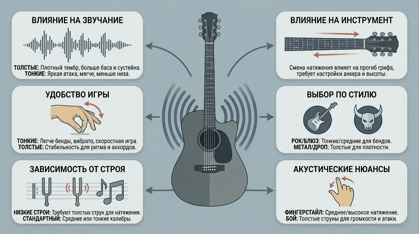 Для чего нужны гитарные струны разного натяжения