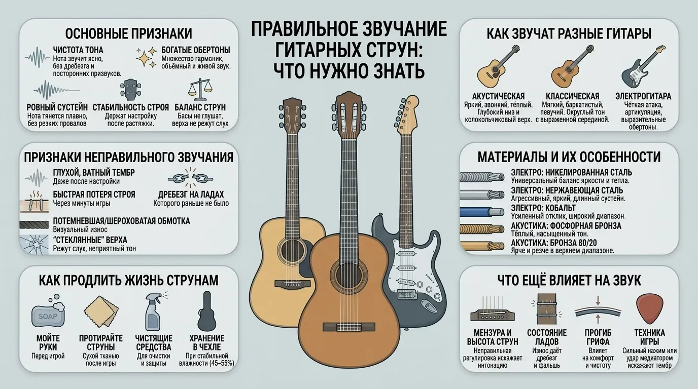 Как должны звучать гитарные струны Как должны звучать гитарные струны