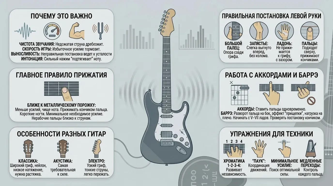 Как зажимать струны на ладах Как зажимать струны на ладах