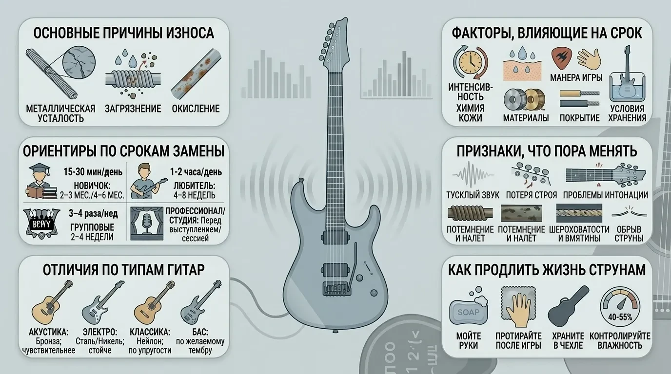 Как часто нужно менять струны на гитаре Как часто нужно менять струны на гитаре