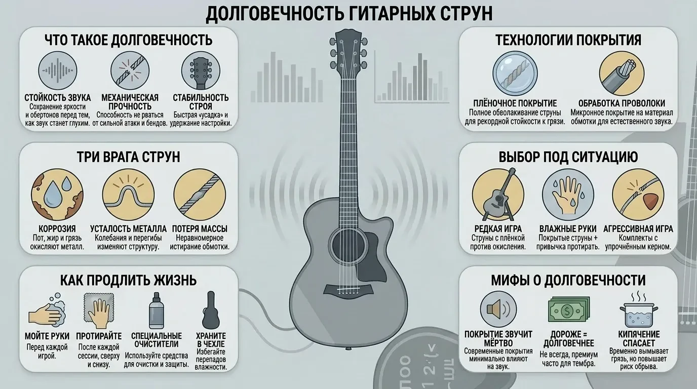Какой бренд гитарных струн самый долговечный