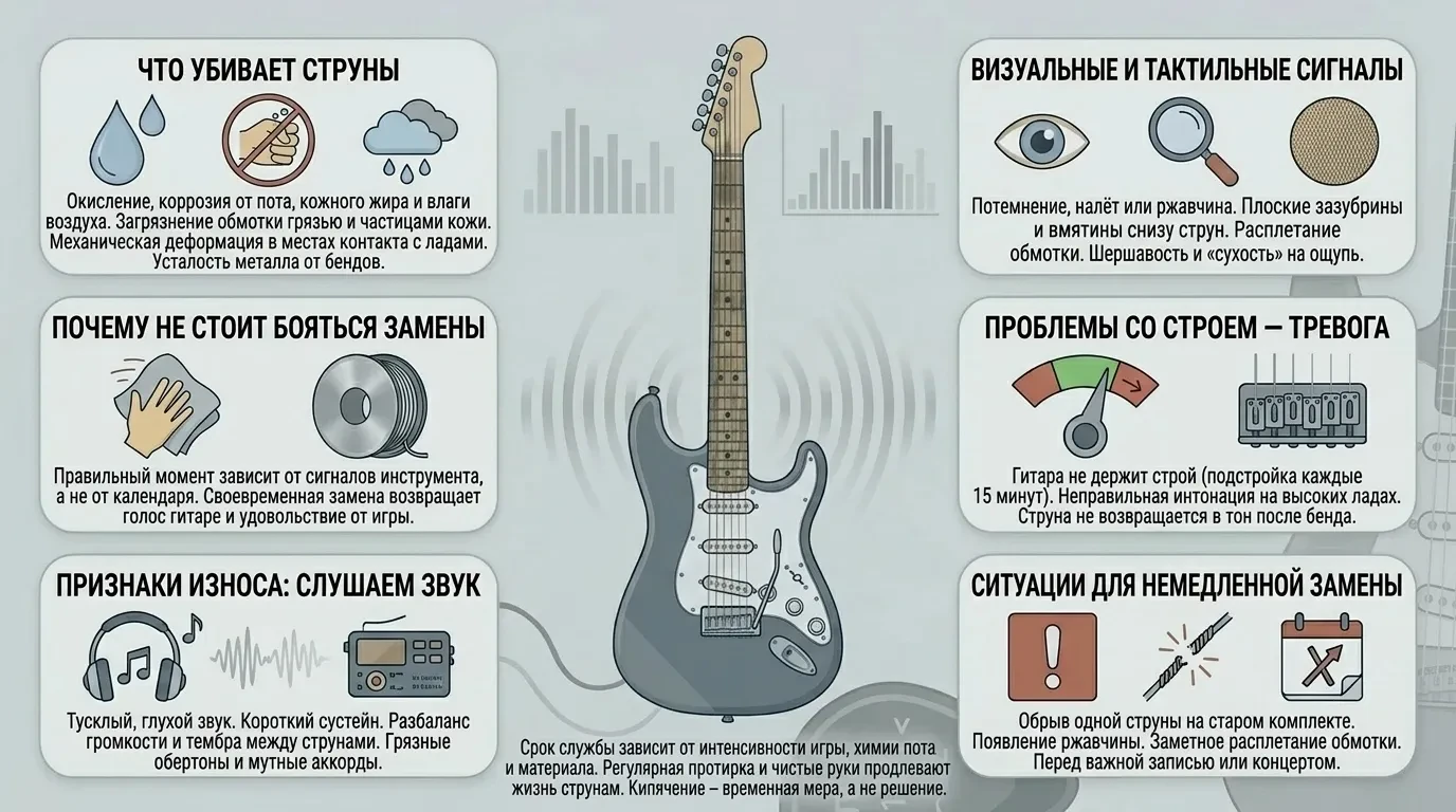 Когда струны для гитары считаются испорченными Когда струны для гитары считаются испорченными