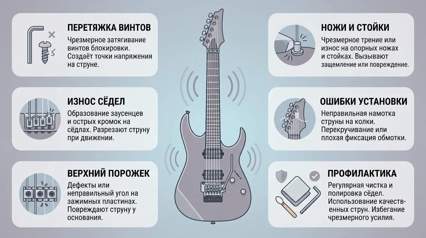 Почему рвется струна на машинке Floyd Rose Почему рвется струна на машинке Floyd Rose