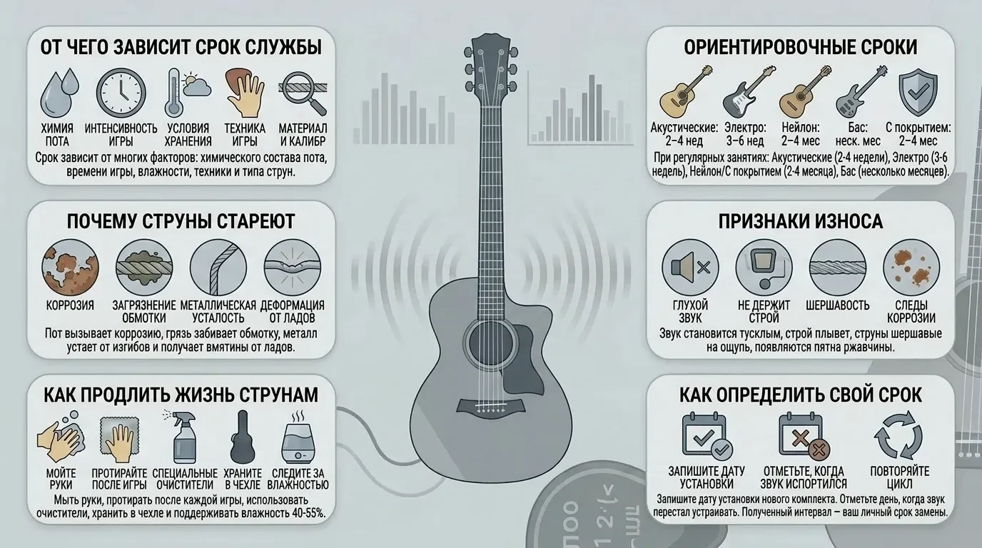 Сколько служат хорошие гитарные струны Сколько служат хорошие гитарные струны