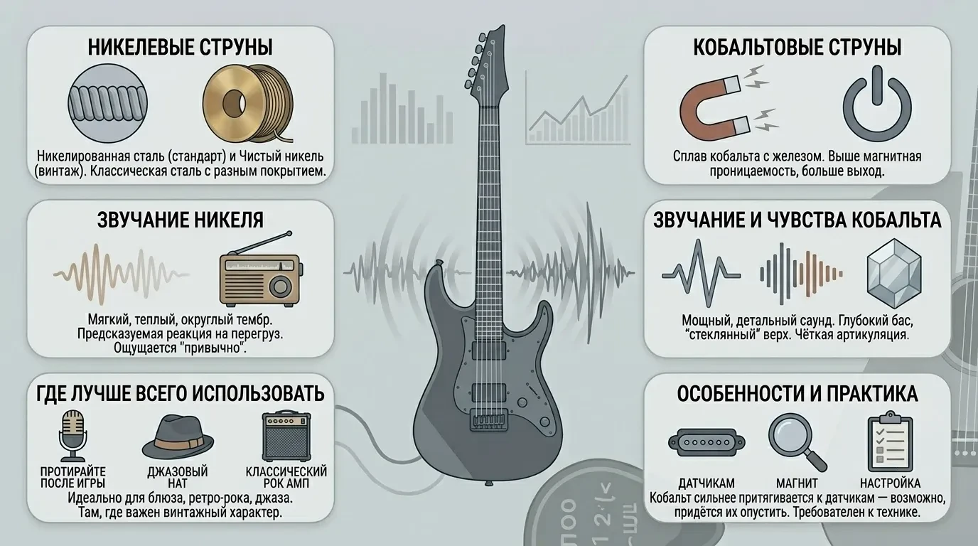 Чем отличаются кобальтовые струны от никелевых