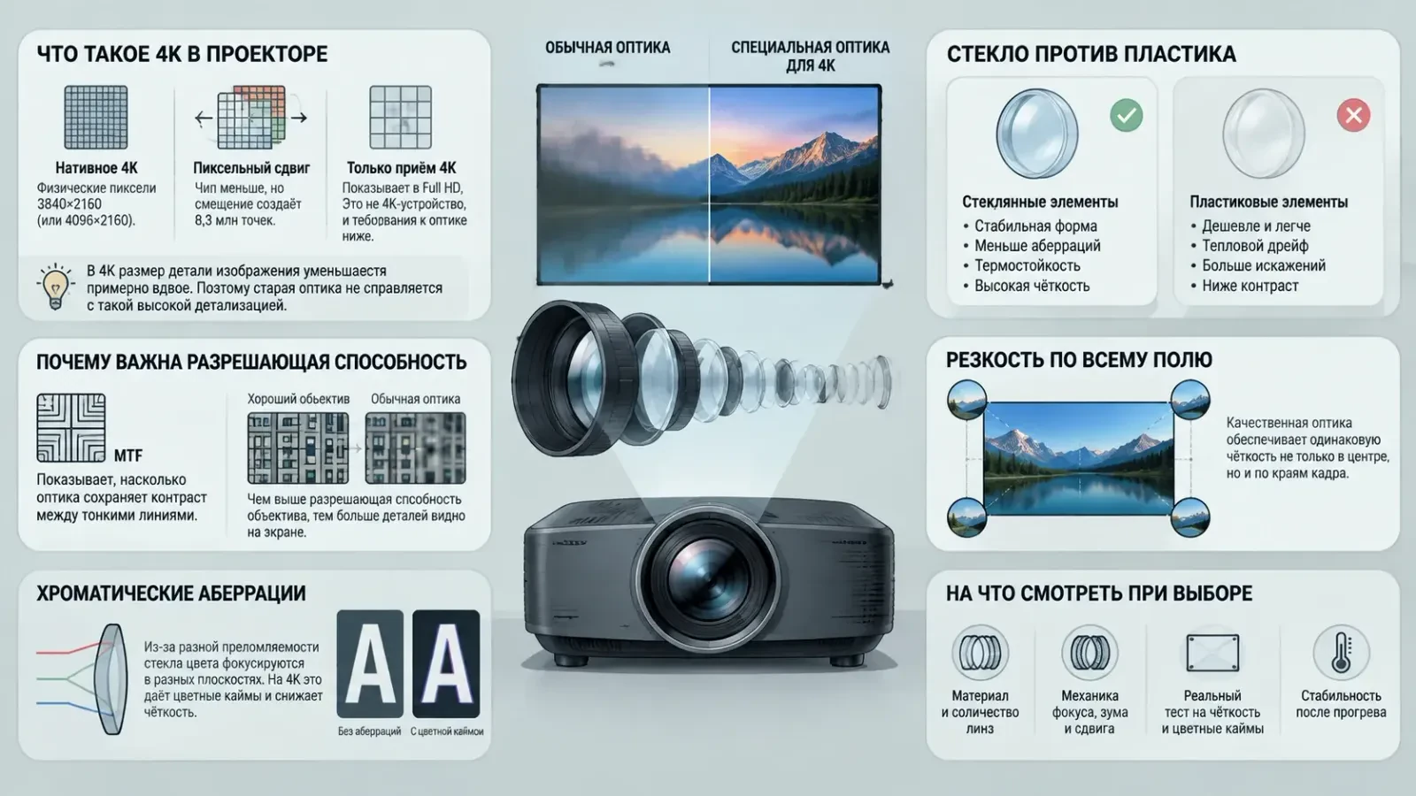 Почему для 4K проекторов нужна специальная оптика