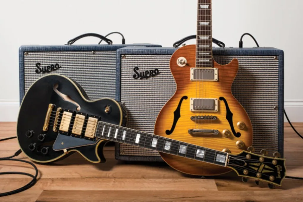 Gibson Memphis ES Les Paul Black Beauty & Epiphone Les Paul Standard Florentine Pro