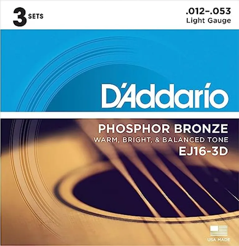 D’Addario EJ16-3D Phosphor Bronze Acoustic Guitar Strings