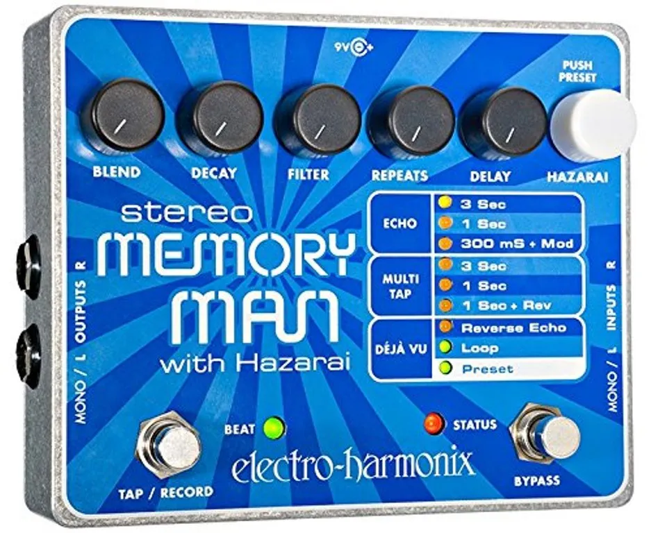 Electro-Harmonix Stereo Memory Man With Hazarai Delay Looper Pedal