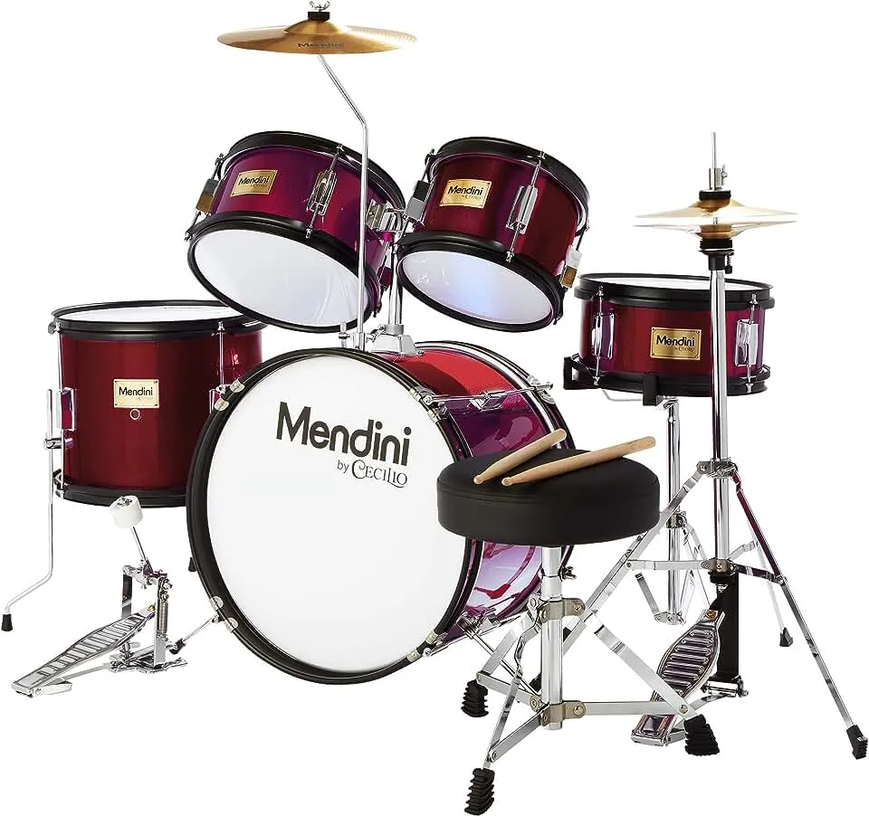 Mendini by Cecilio 16 inch 5-Piece Complete Kids / Junior Drum Set