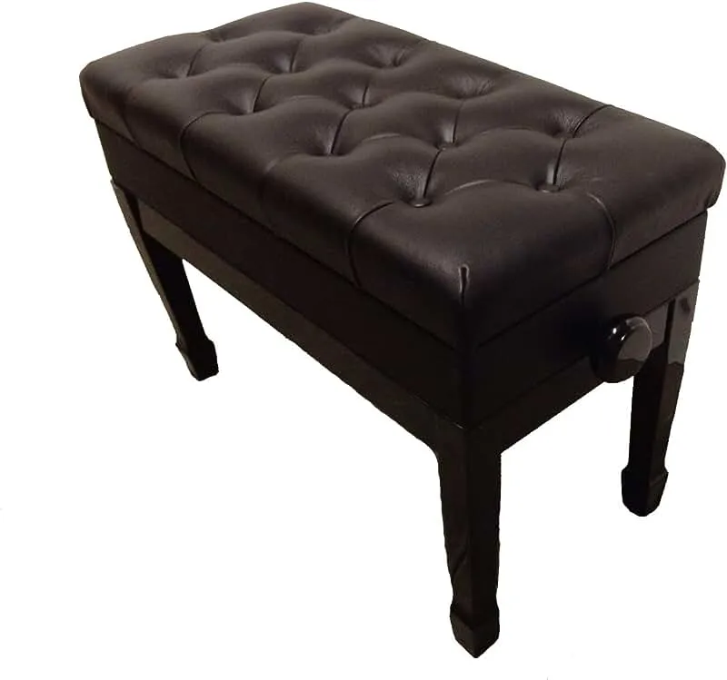 CPS Imports Adjustable Duet Size Genuine Leather Artist Piano Bench Stool