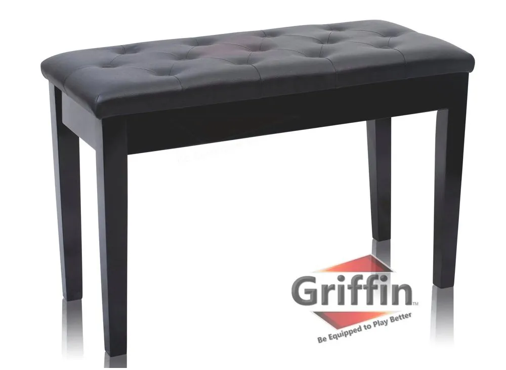 Griffin Premium Antique Black Piano Bench