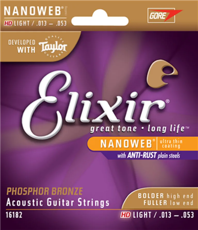 Струны Elixir 16182 Nanoweb Phosphor Bronze HD