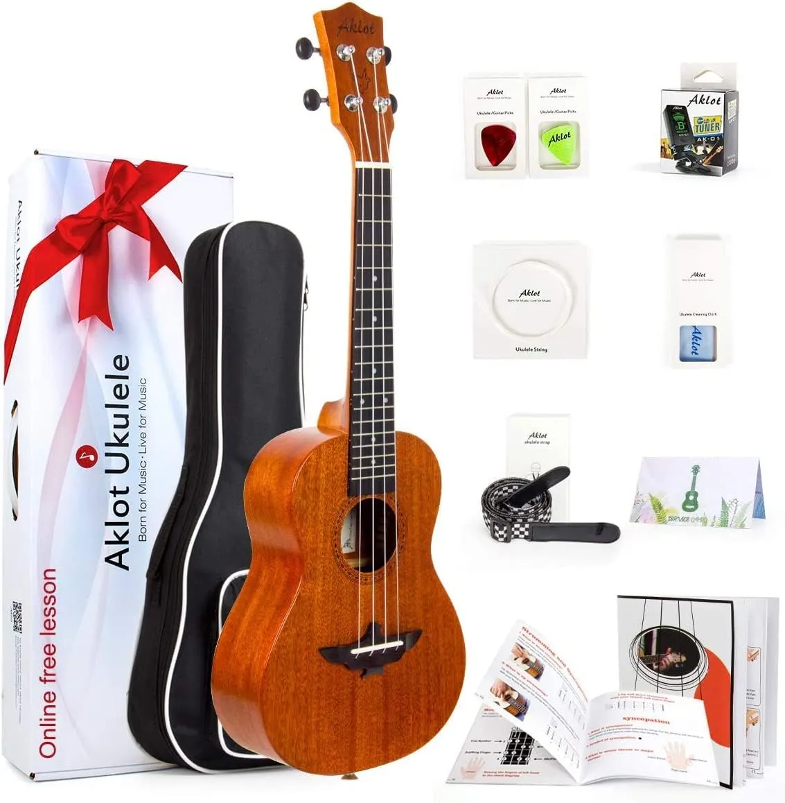 Укулеле AKLOT Concert Ukelele Solid Mahogany 23 inch