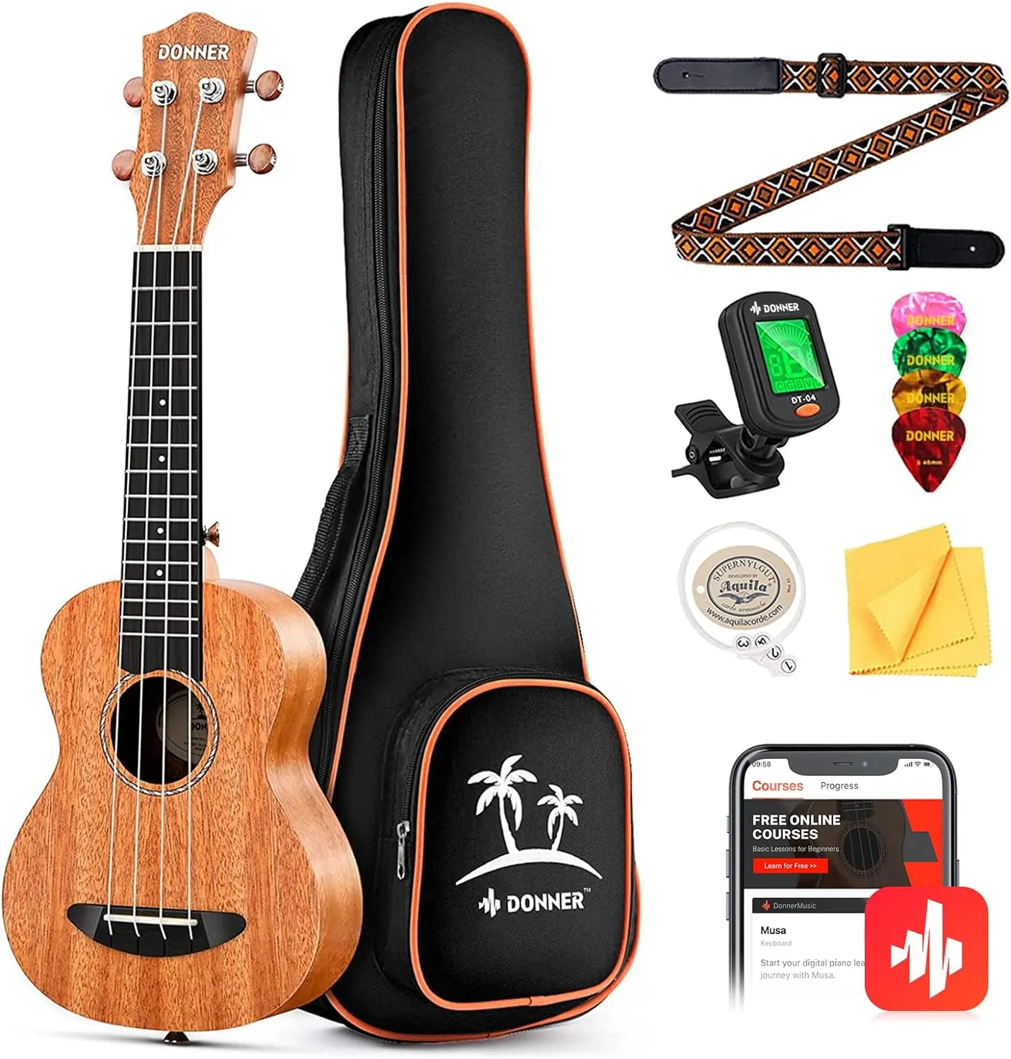 Укулеле Donner DUT-1 26 Tenor Ukulele Pack