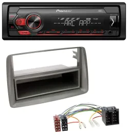 Pioneer DAB 1DIN MP3 AUX USB Autoradio für Fiat Panda (169 2003-2012) grau