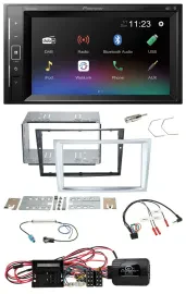 Автомагнитола для Opel Corsa D Pioneer 2-DIN DAB Bluetooth USB, матовый хром, с 2009 г